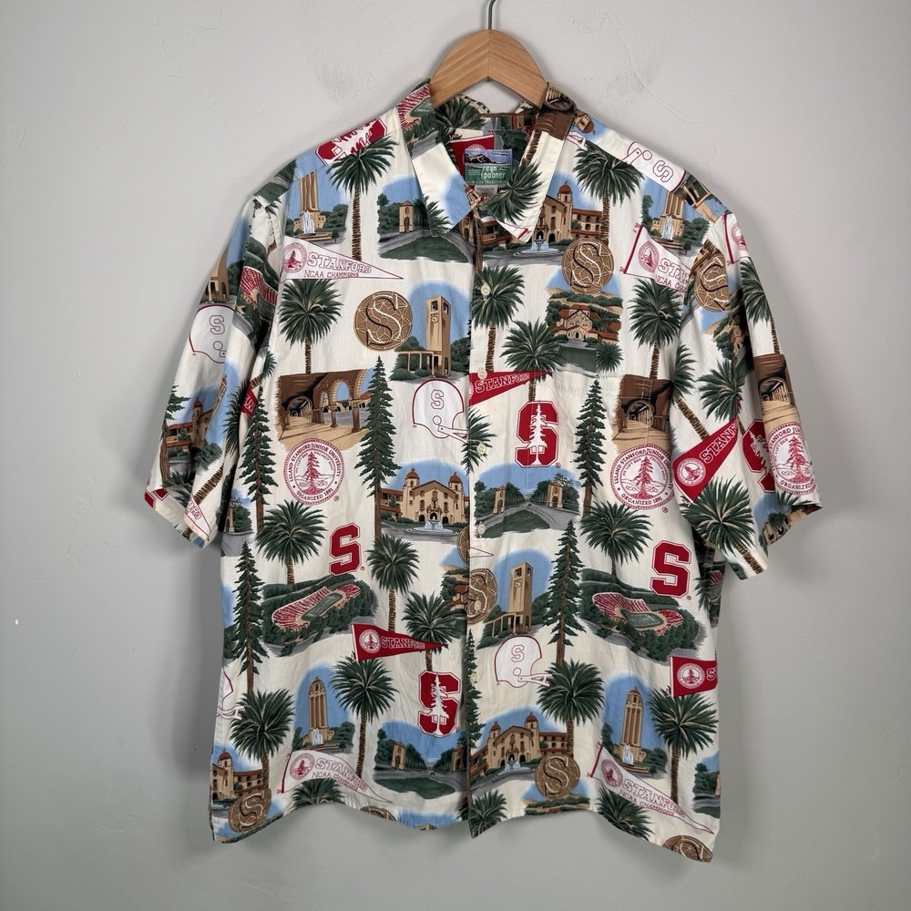 Reyn‎ Spooner Stanford University Cotton Aloha Shirt Size XLarge Made in Hawaii